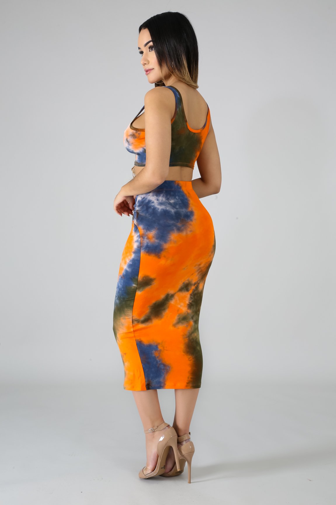 Orange & Blue Tie-Dye Set – Feminineklass Boutique