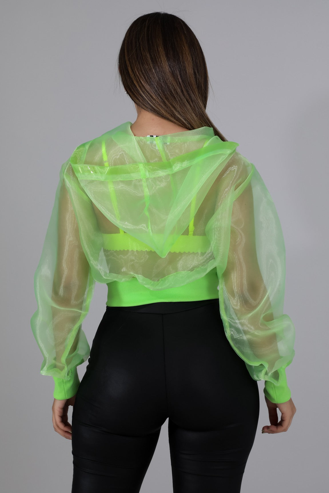 Sheer Bomber Pullover